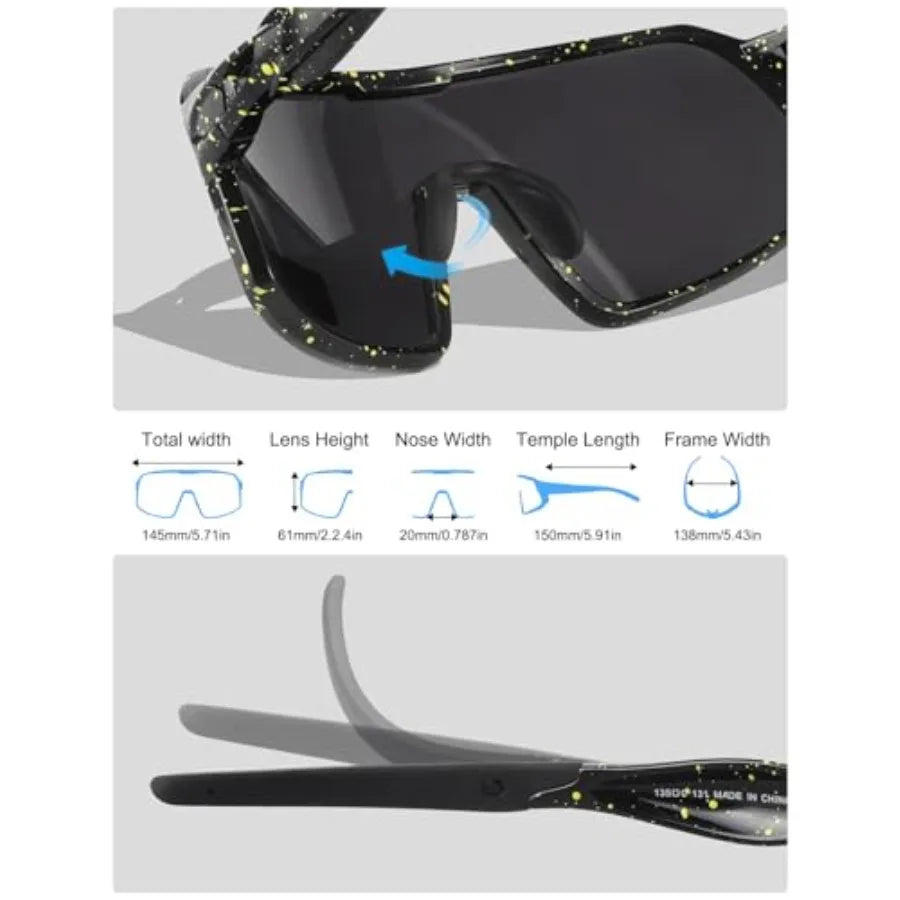 Polarized Sports Sunglasses for Men Women, UV Protection Sun Glasses for Baseball Running Cycling Fishing
