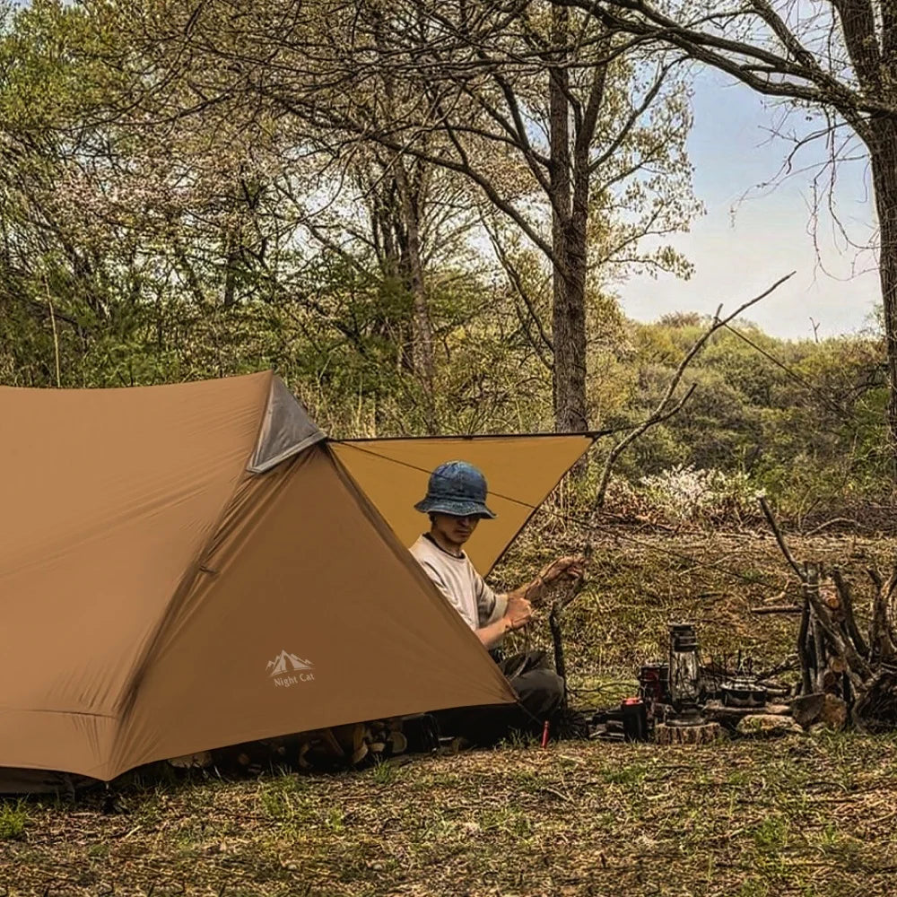 Night Cat Ultralight Tent 2 Persons for Professional Backpacker Hiker 3 LBS Only Lanshan Backpacking Bivvy Ground Tent Heavy Rain Waterproof Trekking Pole Not Included