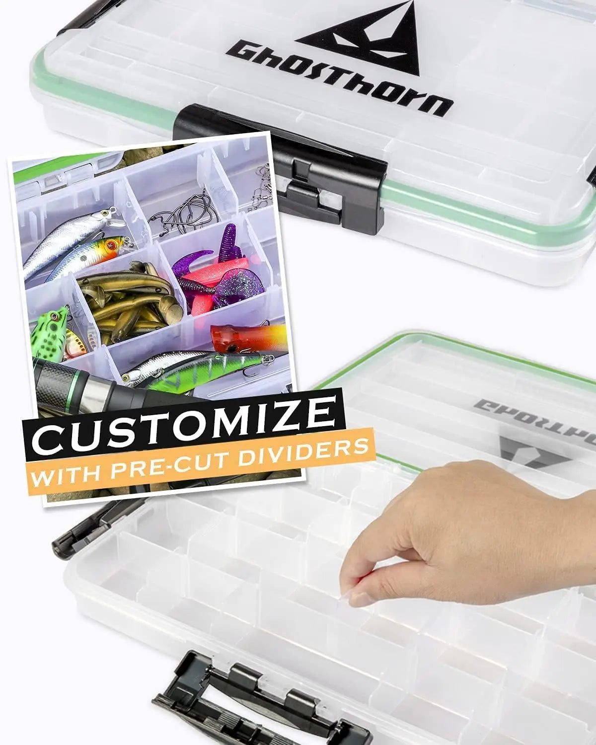 Fishing Tackle Box, 3600 Tackle Trays, Removable Dividers Storage Lure Box for Lures 4 Pack