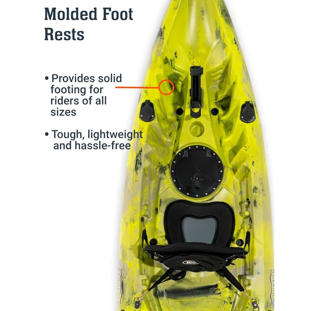 12.5ft Tandem Sit-On-Top Fishing Kayak for 2-3 Person, Padded Seats, Paddles, 6 Rod Holders & 600lb Capacity, Custom