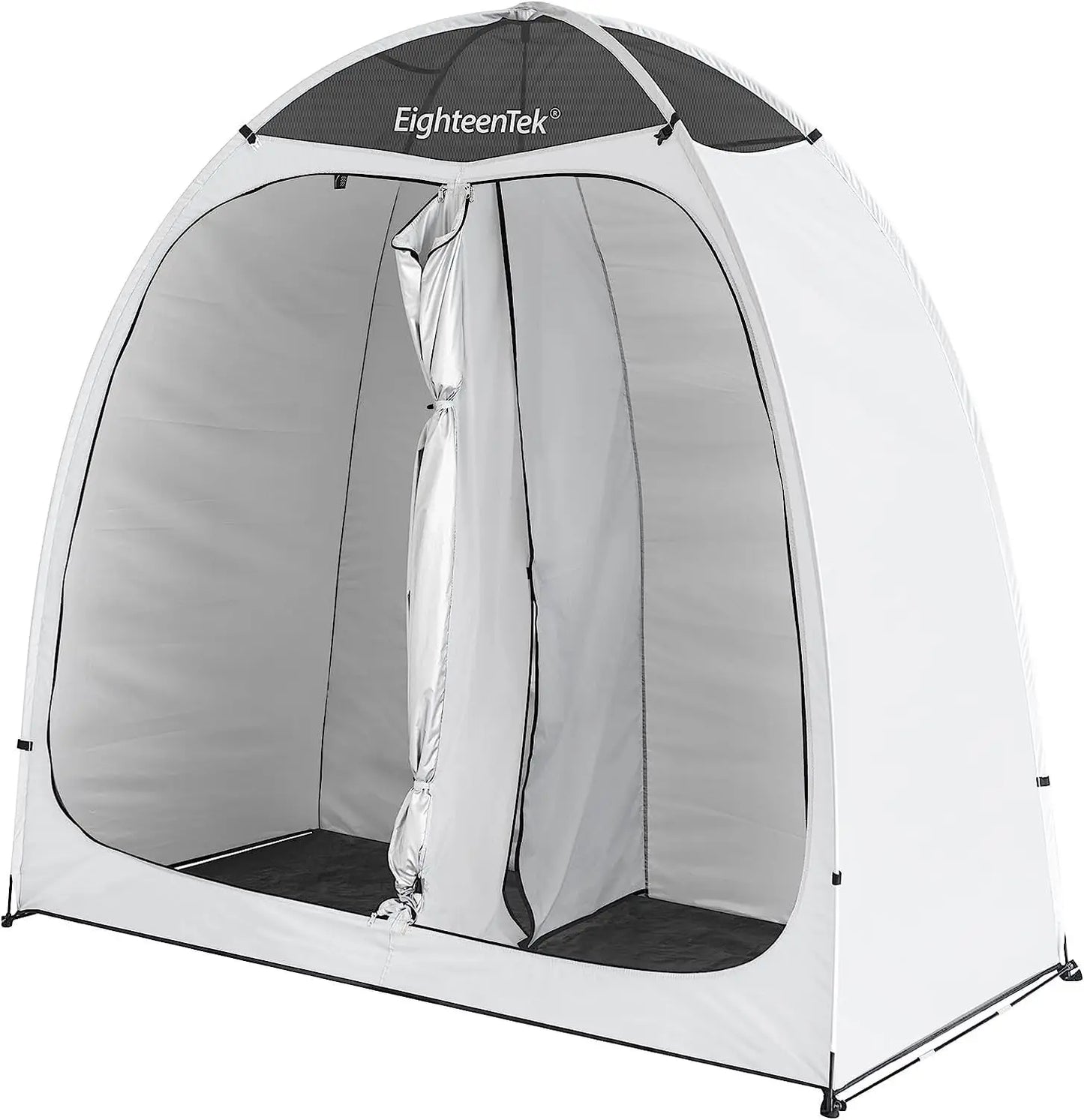 Portable Pop-Up Shower Tent With Floor Dual Doors Privacy Shelter For Camping Beach Changing Toilet