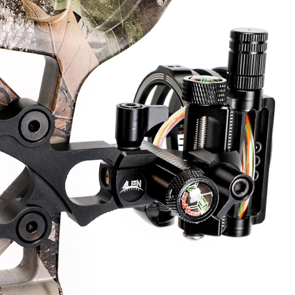 Archery 5-Pin Sight Shockproof Armored Casing with Rubber Bushing Dampeners for High Recoil Bows and Rainy Muddy Field Shooting Conditions