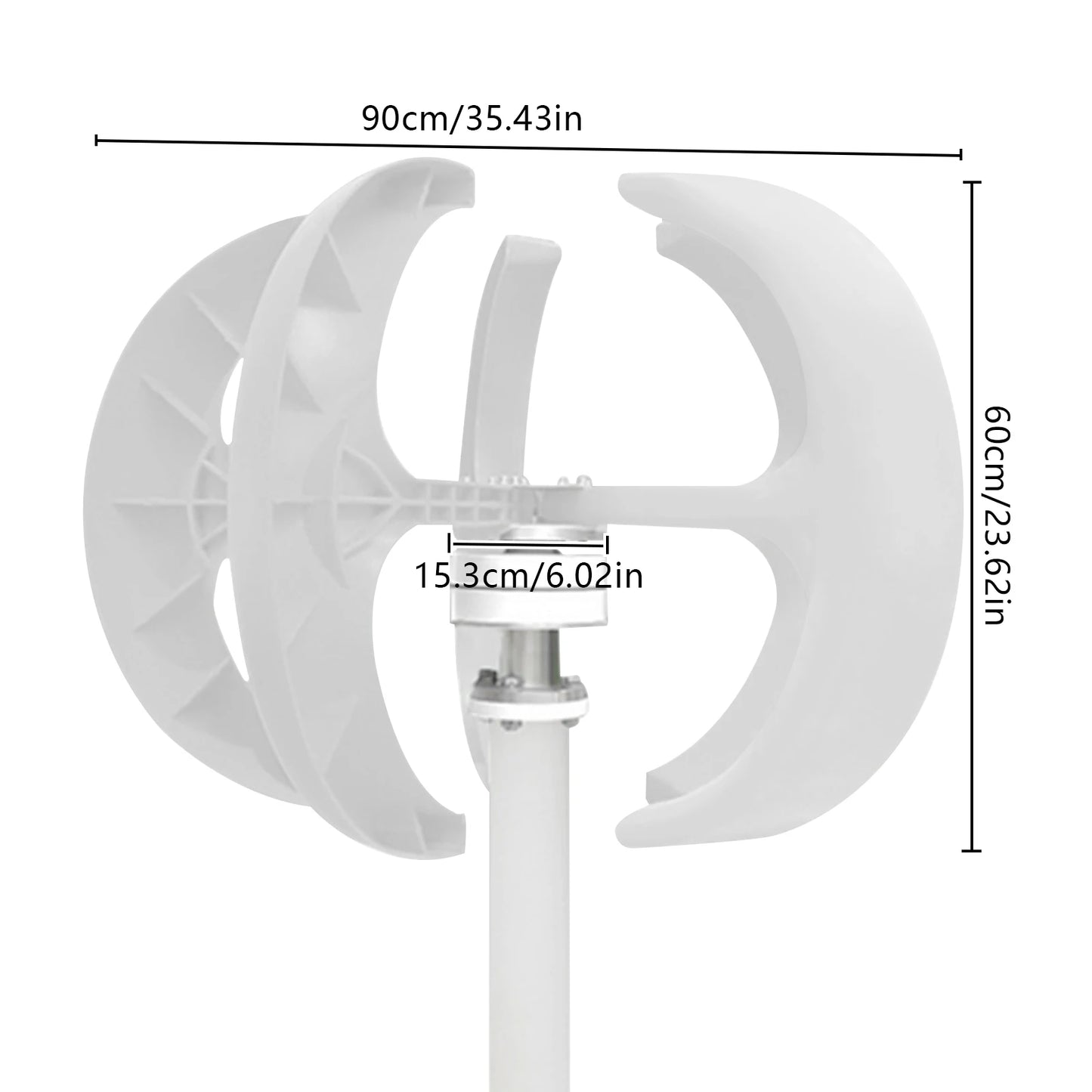 600W 12V/24V Wind Generator Solar Wind Turbine Wind Turbines Lantern 5 Blades Electromagnetic Control IP67