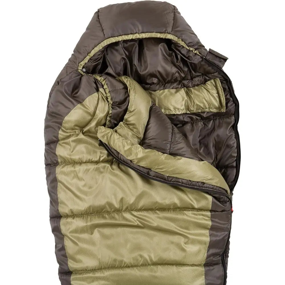 0° Cold-Weather Mummy Sleeping Bag with No-Snag Zipper and Adjustable Hood for Camping