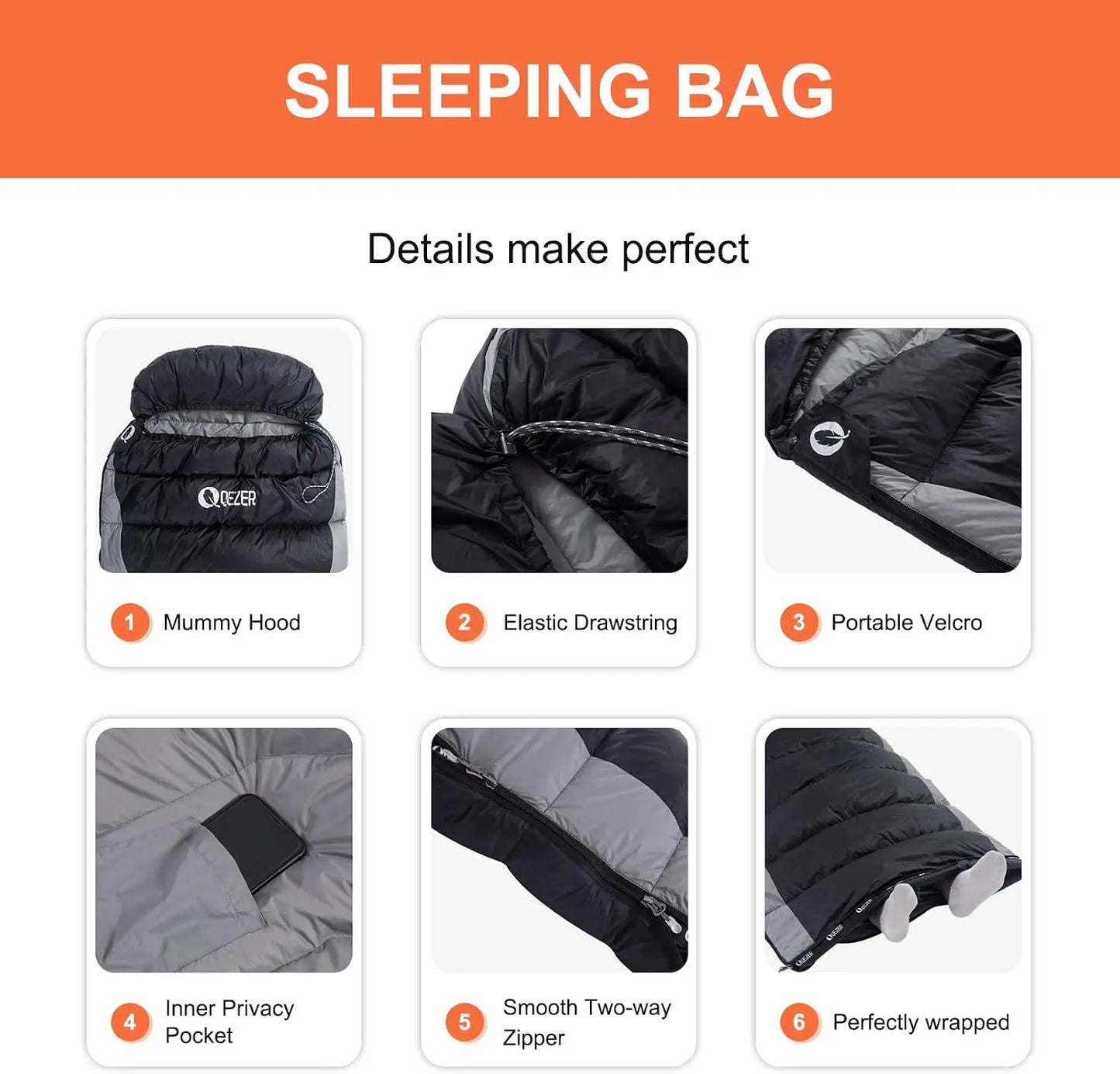 Ultralight Down Sleeping Bag for Adults - 600 Fill Power, Compact for Backpacking & Camping, All Seasons