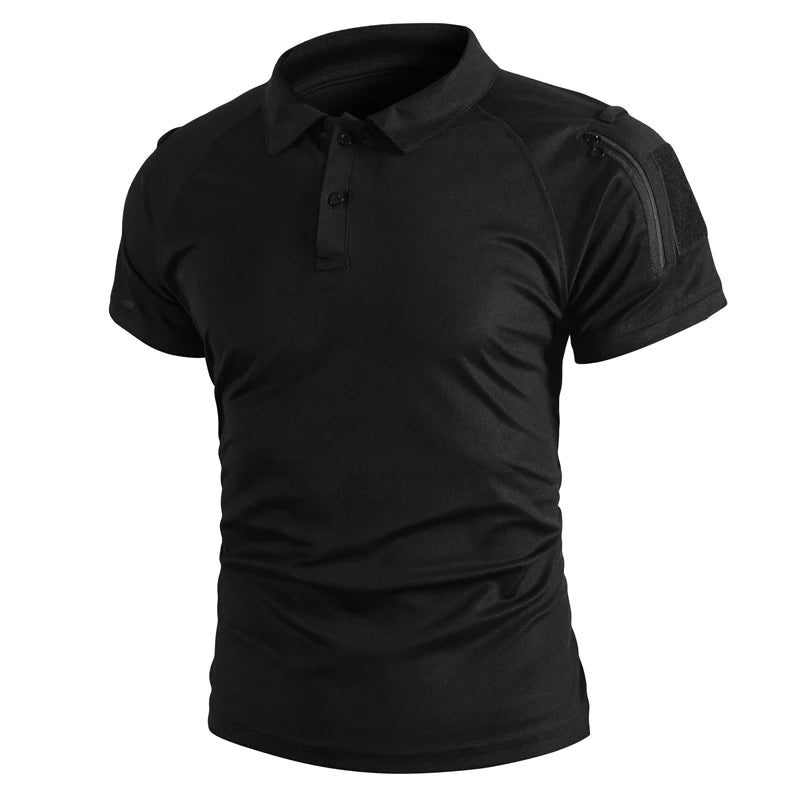 Men's Summer Tactical Sport Military Shirt Quicky Dry Combat Breathable Elastic Pullerover Hiking Camping Climbing Tops Tees