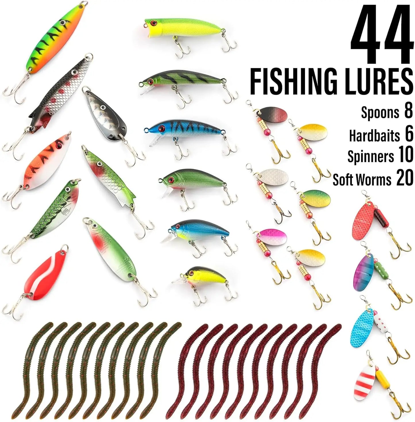 125-Piece Telescopic Fishing Rod and Reel Combo Set with Tackle Bag for Adults, Portable Travel Complete Fishing Kit for Freshwater and Saltwater