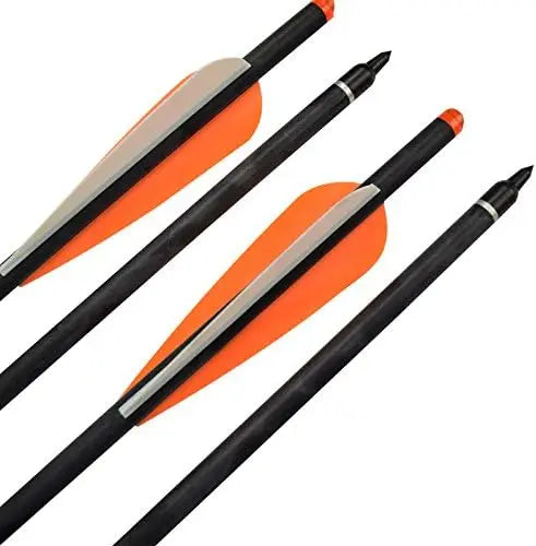 16 18 20 inch Carbon Crossbow Bolts Bio Archery with 4 Inch Vanes(Pack of 12)