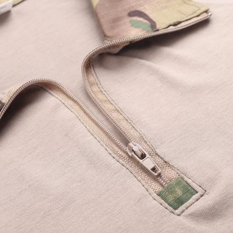 Outdoor Tactical T-Shirts Men Combat Military Army CP Camo Long Sleeve Hiking Hunting Clothes Climbing Shirt Cotton Shirt