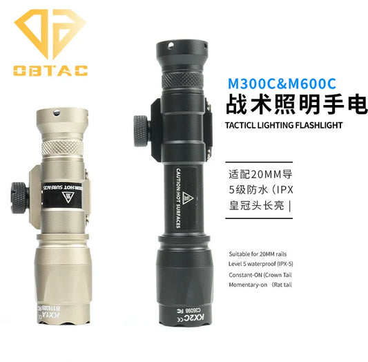 Tactical SF M300C M600C Metal Flashlight Strobe Scout Light X300 X300U Ultra Airsoft Hunting Weapon Scout Light Fit 20mm Rail