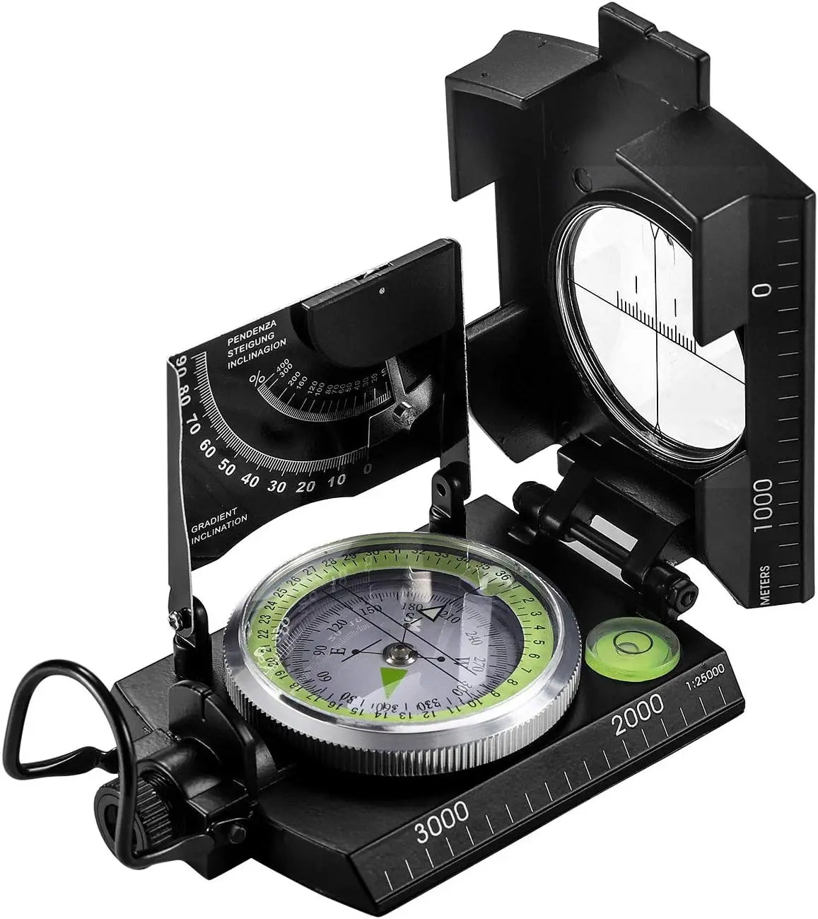 Multifunctional Military Sighting Navigation Compas with Inclinometer Impact Resistant Waterproof Compas Outdoors Hiking Camping