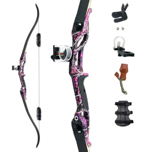56 Recurve Bow with 30 Max Draw 30 35 40 45 50lb Draw Weight Right Hand Outdoor Hunting BowsArrows Archery Set