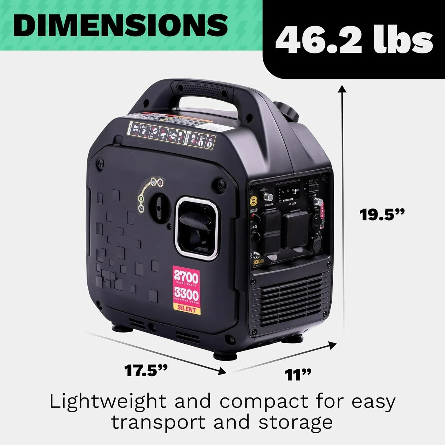 Flex Power 3300W Portable Inverter Generator - Engineered by RV Generator Professionals, 30 Amp Ready, Custom