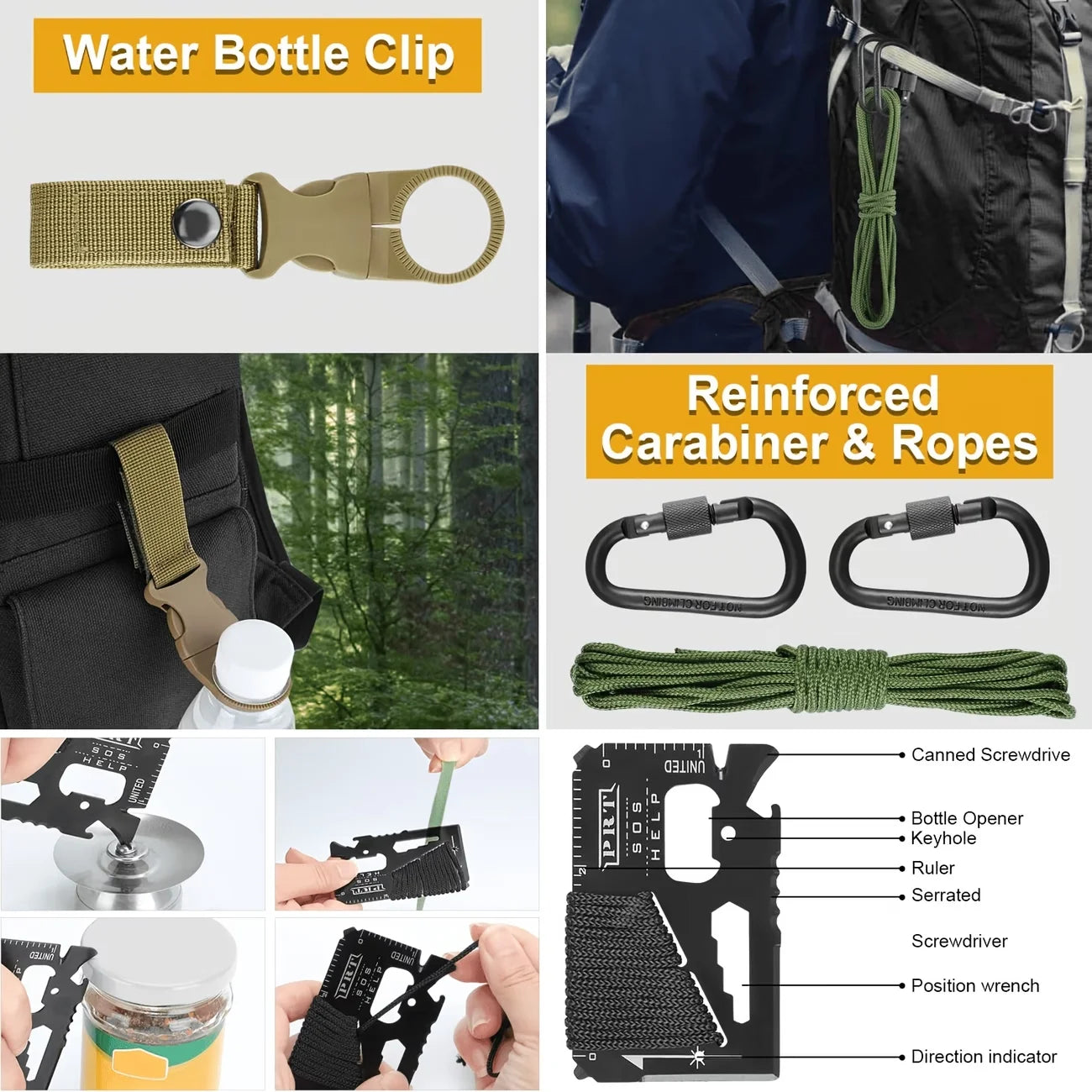 250-Piece Professional Survival & Outdoor Gear Set Comes with fire starters, compasses and multi-functional outdoor tools. Ideal for camping and adventure enthusiasts, perfect as gifts for men, fathers and husbands. Suitable