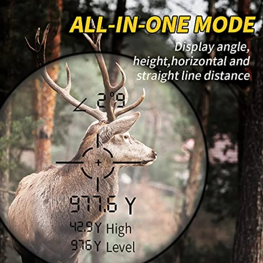 Hunting Laser Rangefinder 8X 1800 Yards High Accuracy Range Finder with Angle Height Horizontal Distance Measurement and Contin