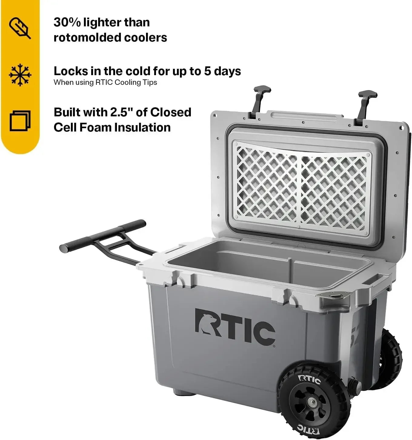 Hot-selling52 Quart Ultra-Light Wheeled Hard Cooler Insulated Portable Ice Chest Box for Beach, Drink, Beverage, Camping, Picnic