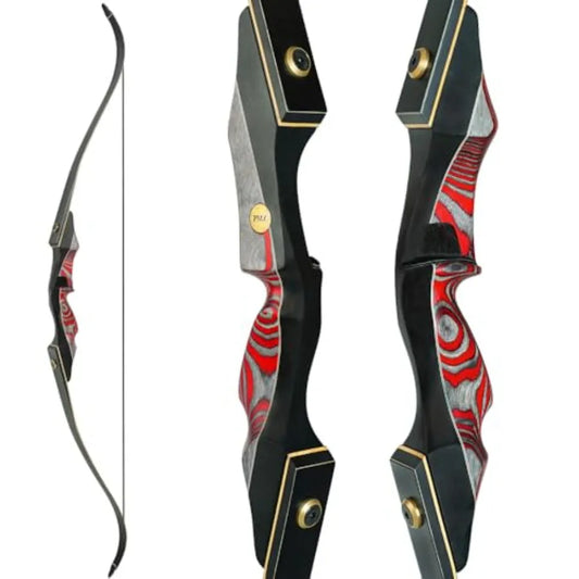 Recurve Bow and Arrow Set 60'' Wooden Takedown Bow for Youth Beginners to Advanced Outdoor Practice Hunting Right Hand 20-60 lb