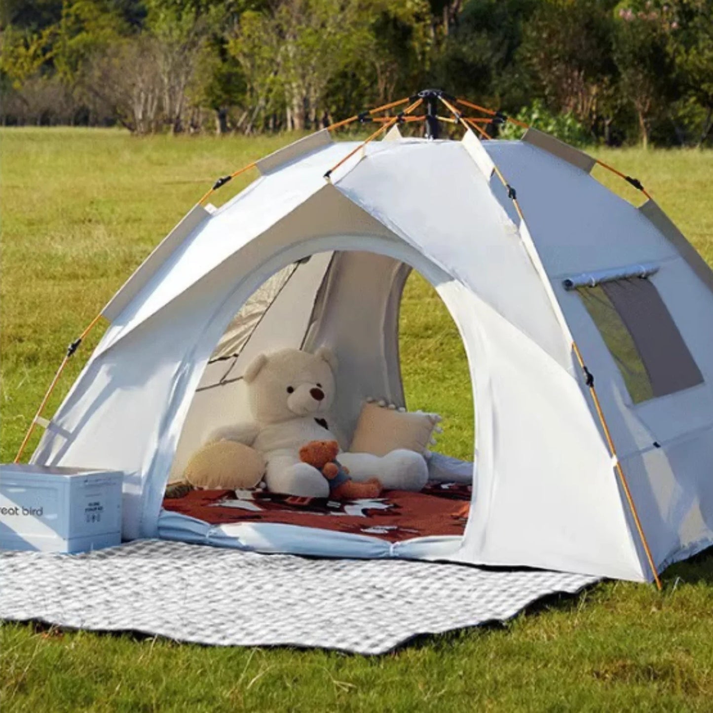 Lightweight Foldable Pop Up Tent 2-3 Person 4.83 lbs Portable Outdoor Shelter Sun & Water Resistant Easy Folding with Carrying Bag Breathable Mesh Window Storage Pocket for Hiking Picnic Backpacking Outdoor Excursions