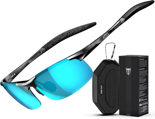 Polarized Sports Sunglasses for Men: UV Protection, Anti-Glare, Lightweight Wrap-Around Design for Driving, Fishing, Golf