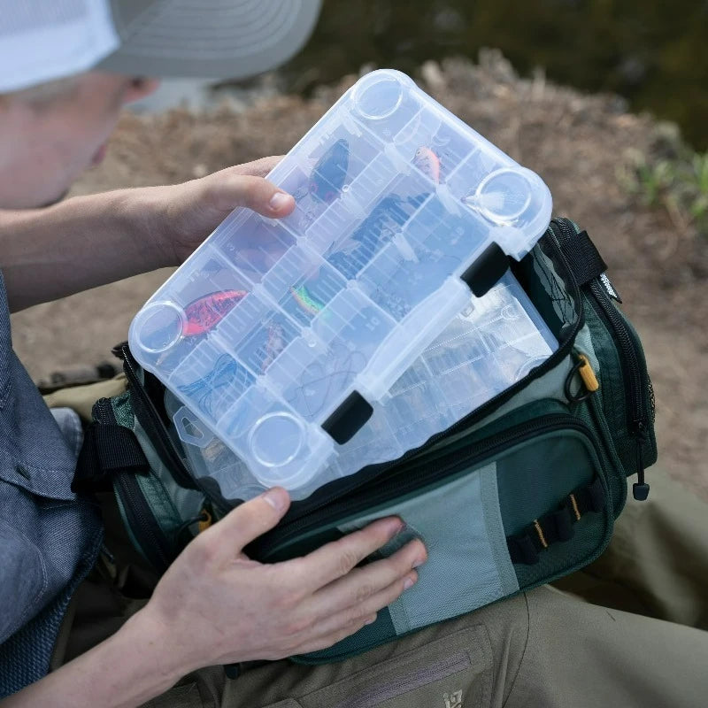 Soft-Sided Fishing Tackle Bag with 2 Medium Lure Boxes, Polyester