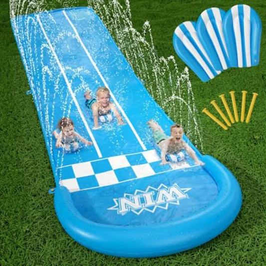 Jasonwell Slip and Slide Lawn Waterslide - 20Ft Heavy Duty Lawn Slip Water Slide for Adults with Splash Sprinkler N 3 Bodyboard
