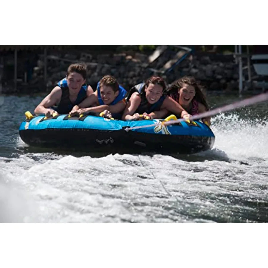 Boat Towable Tube - Iatable Boating Tube for 1-4 Riders - Heavy-Duty Iatable Tube for Boats to Pull - Water Sports Towable with