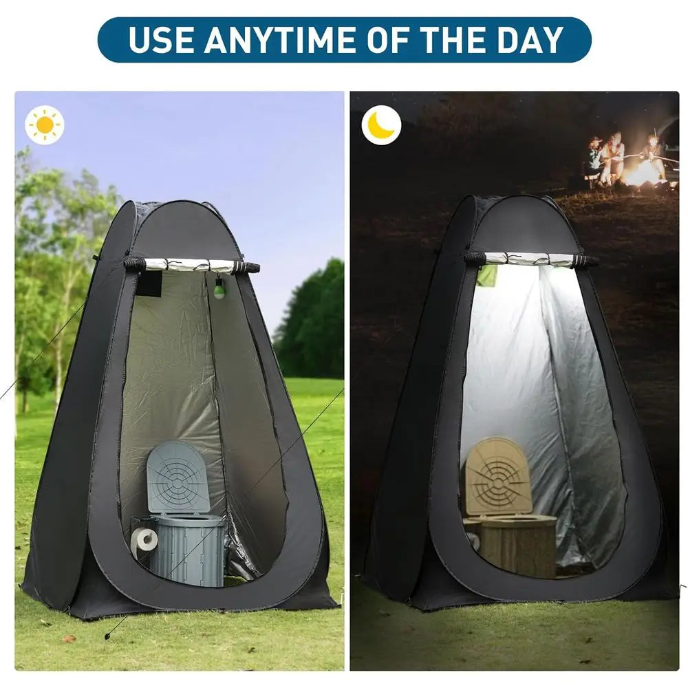 Portable Camping Toilet with Pop-Up Privacy Tent, 12-inch Toilet Seat, Outdoor Portable Folding Toilet Potty for Adults Load Cap