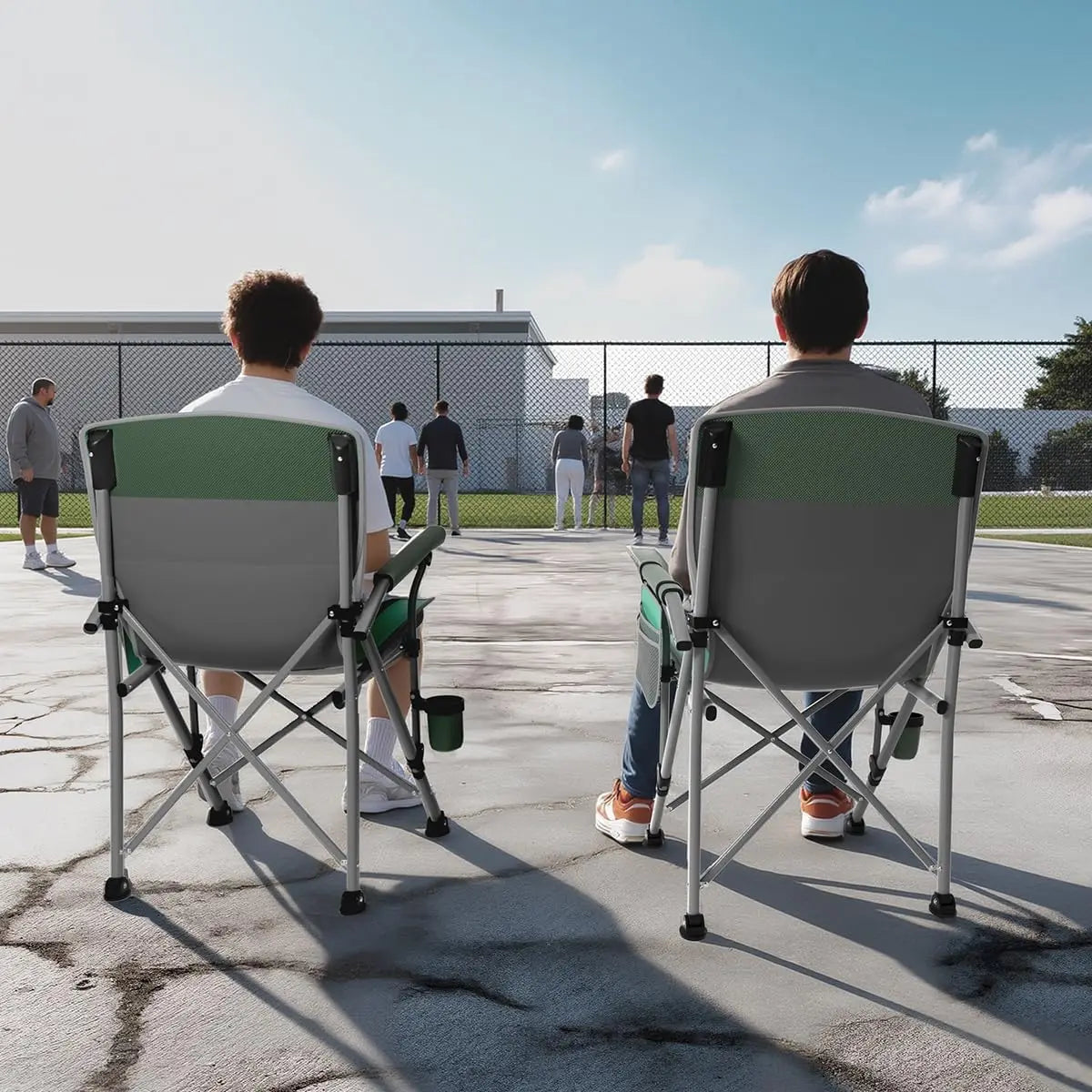 Heavy Duty Oversized Camping Chair for Adults with Side Pockets, Foldable for Outdoor Camping Fishing Beach Hiking