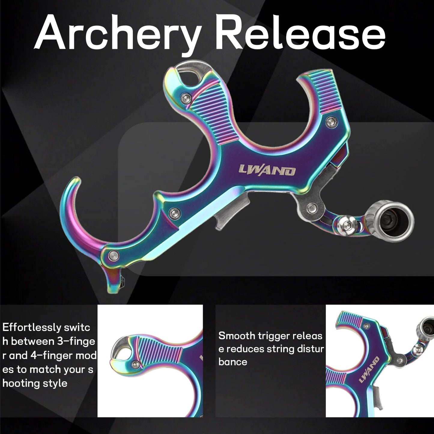 Compound Bow Release 3/4 Finger Thumb Trigger Caliper Aluminum Copper for Hunting Shooting Archery Accessories Use
