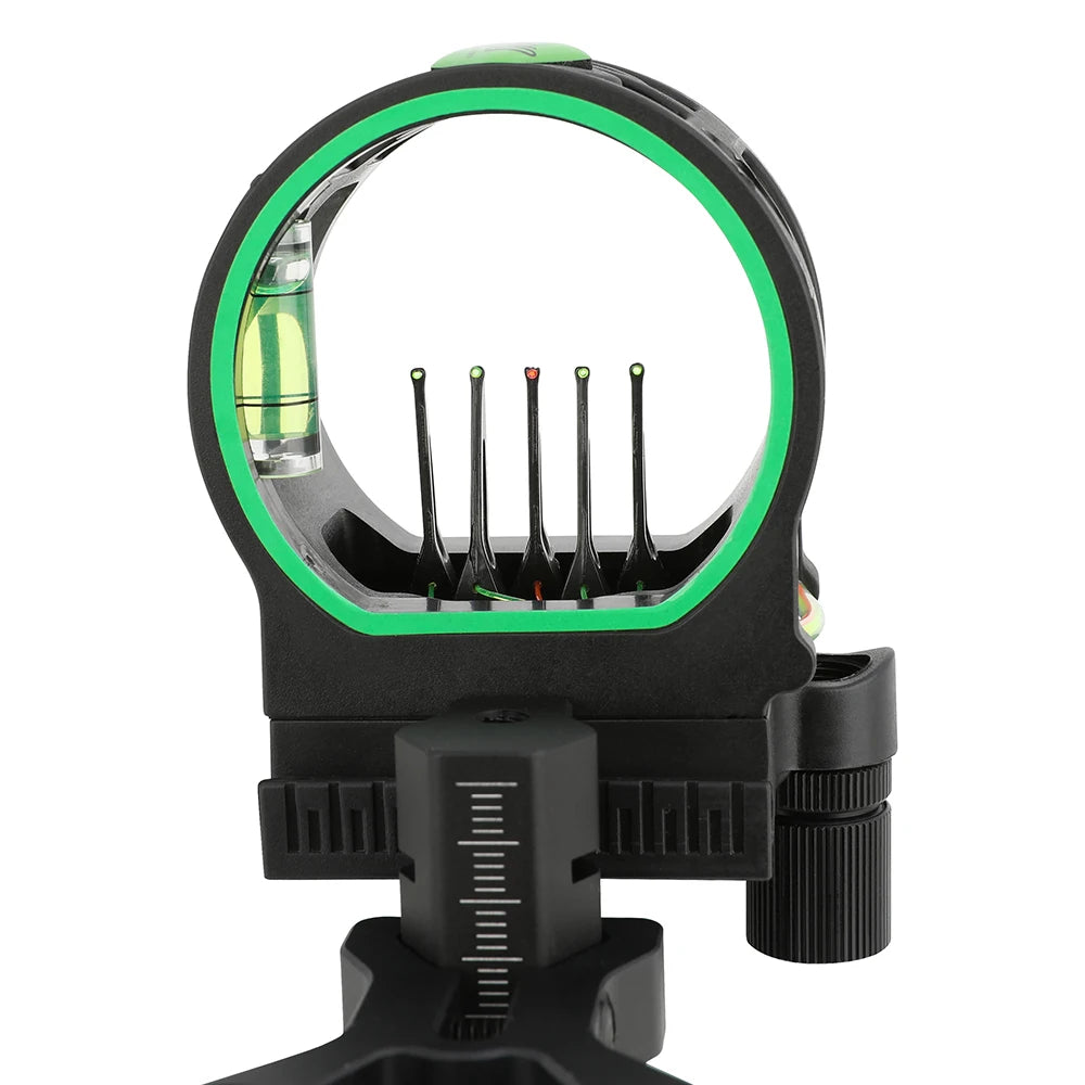 Archery Bow Sight 5 Pins Aluminum Alloy Left Right Hand Adjustable Compound Recurve Bow Sight for Bow and Arrow Accessories
