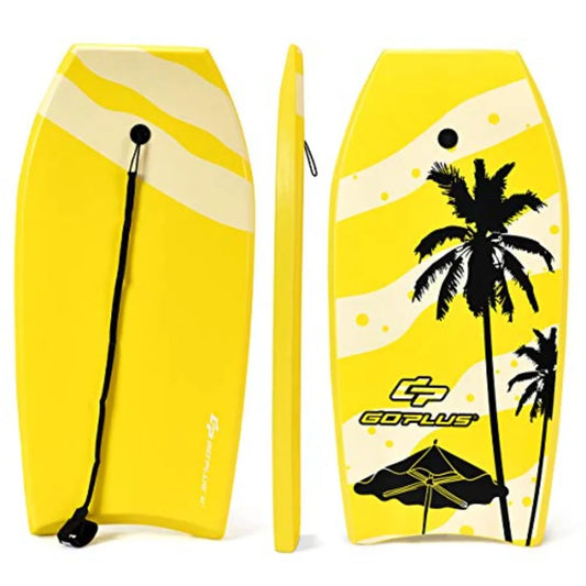 41'' Lightweight Body Board for Beach, Surf Board with EPS Core, XPE Deck, HDPE Slick Bottom, Wrist Leash, Bodyboard for Kids Adults Surfing