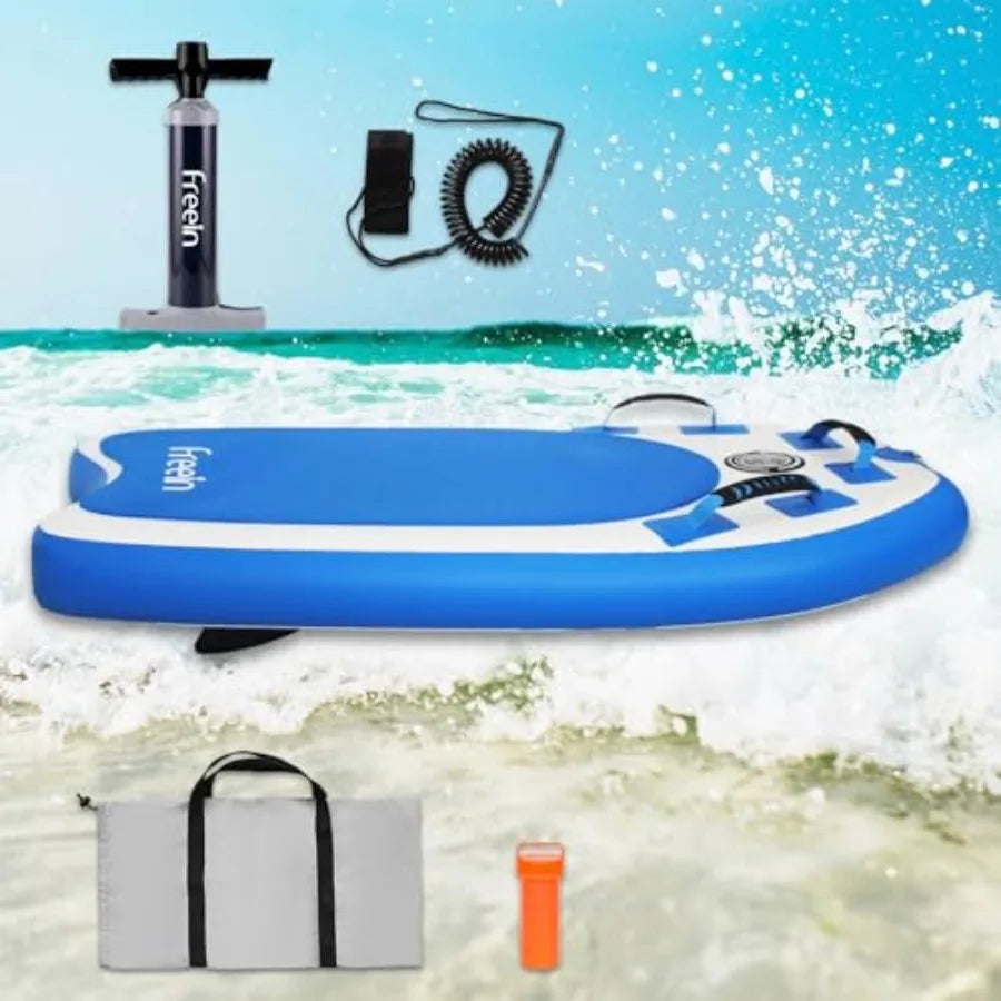 Body Board Inflatable, Surfboards BodyBoards for Beach River, Foldable Design for Easy Storage and Transport