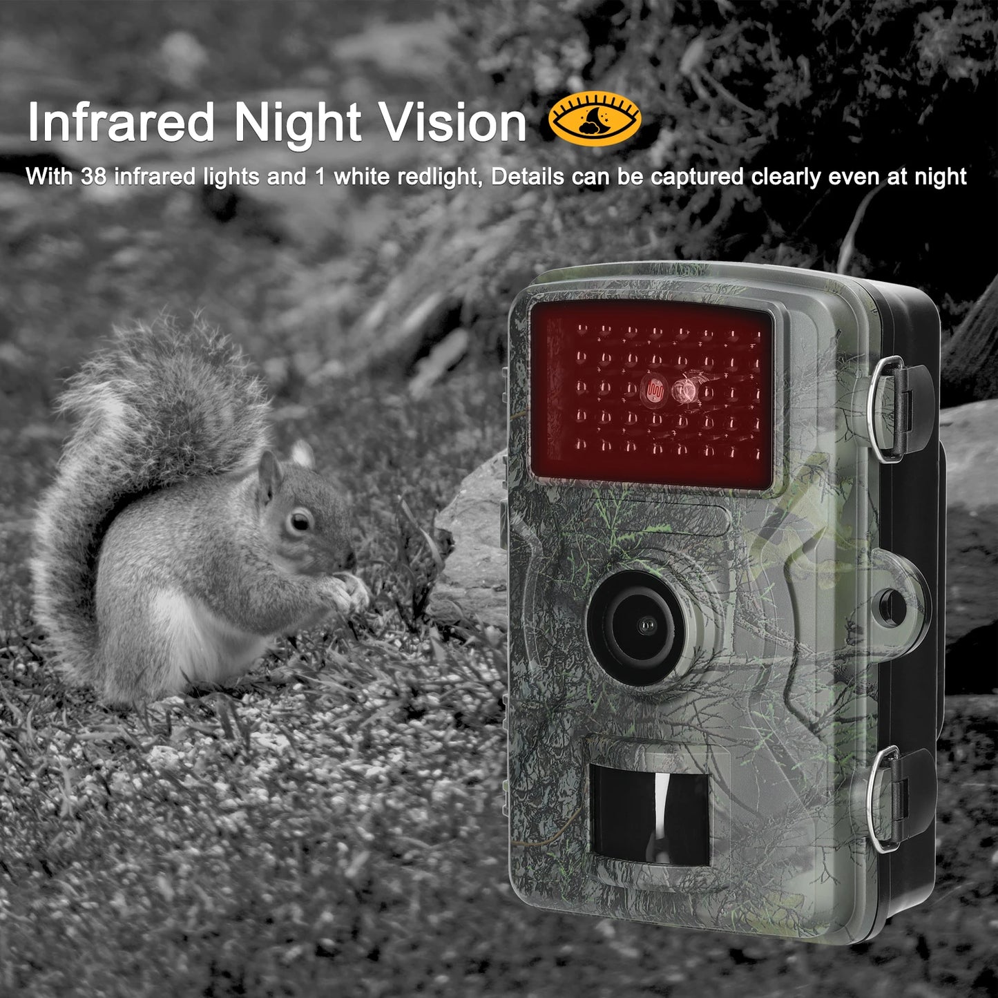 16MP 1080P Portable Day Night Photo Video Taking Trail Camera Multi-function Outdoor Huntings Observation Camera IP66 Waterproof