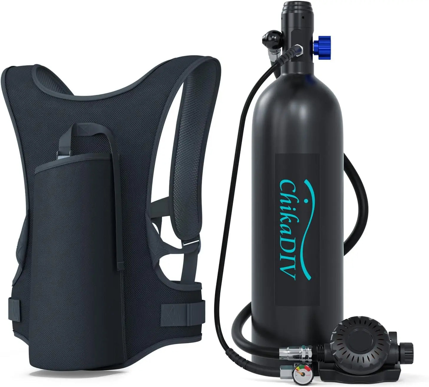 Portable Diving Kit for Adults - 1.9L Mini Scuba Tank Pony Bottle, Underwater Entertainment, Emergency Rescue Lung