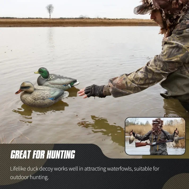Floating Duck Decoy 3D Decoy Lure with Keel for Outdoor Hunting Fishing Accessories Realistic Bird Float on Water Hunting Tools