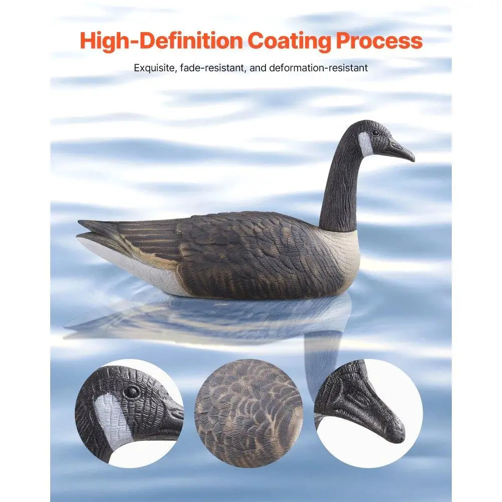 Realistic Outdoor Goose Floaters Decoy Set 6 Pack for  and Wildlife Decoration