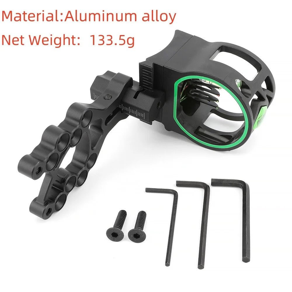 Archery Bow Sight 5 Pins Aluminum Alloy Left Right Hand Adjustable Compound Recurve Bow Sight for Bow and Arrow Accessories