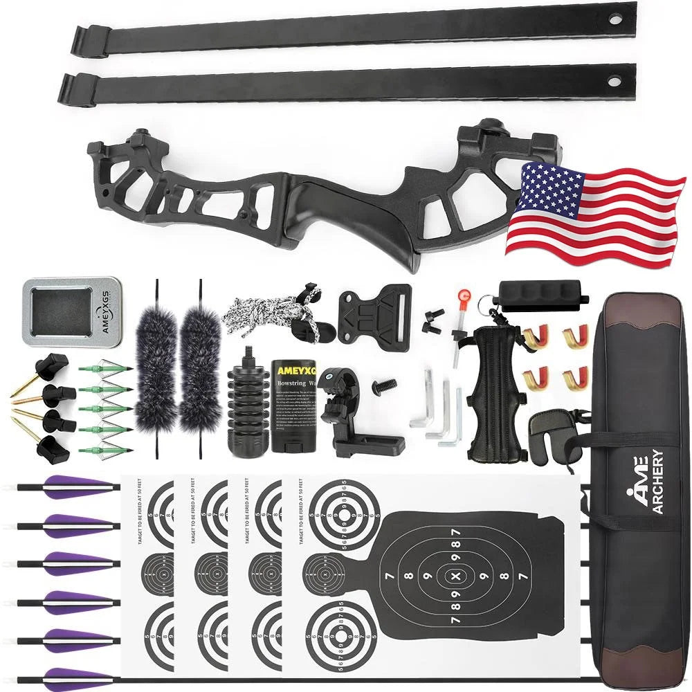 40/50Lbs Archery Straight Pull Bow Set Takedown Recurve Bow Right Hand for Outdoor Shooting Hunting Target Practice Sports Accessories