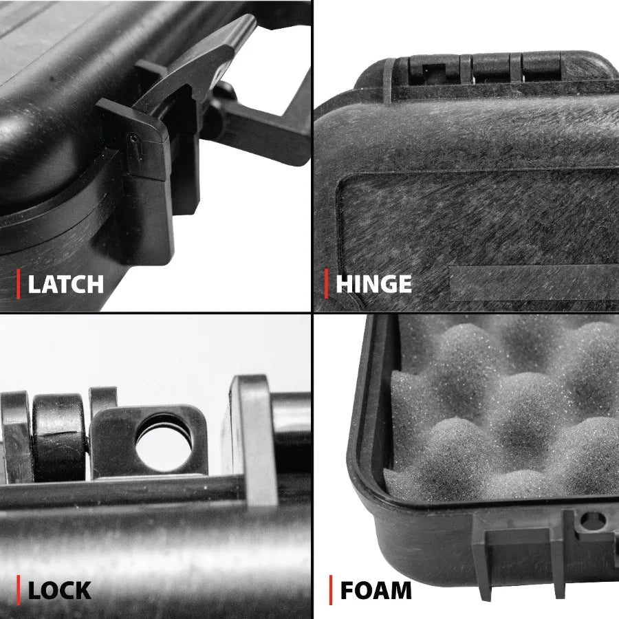 Max-Ops Black Hard Sided Handgun Case for Travel Storage, TSA Approved, Compact 3.5x11.5x9.5, Durable Shock-Resistant Shell, Se