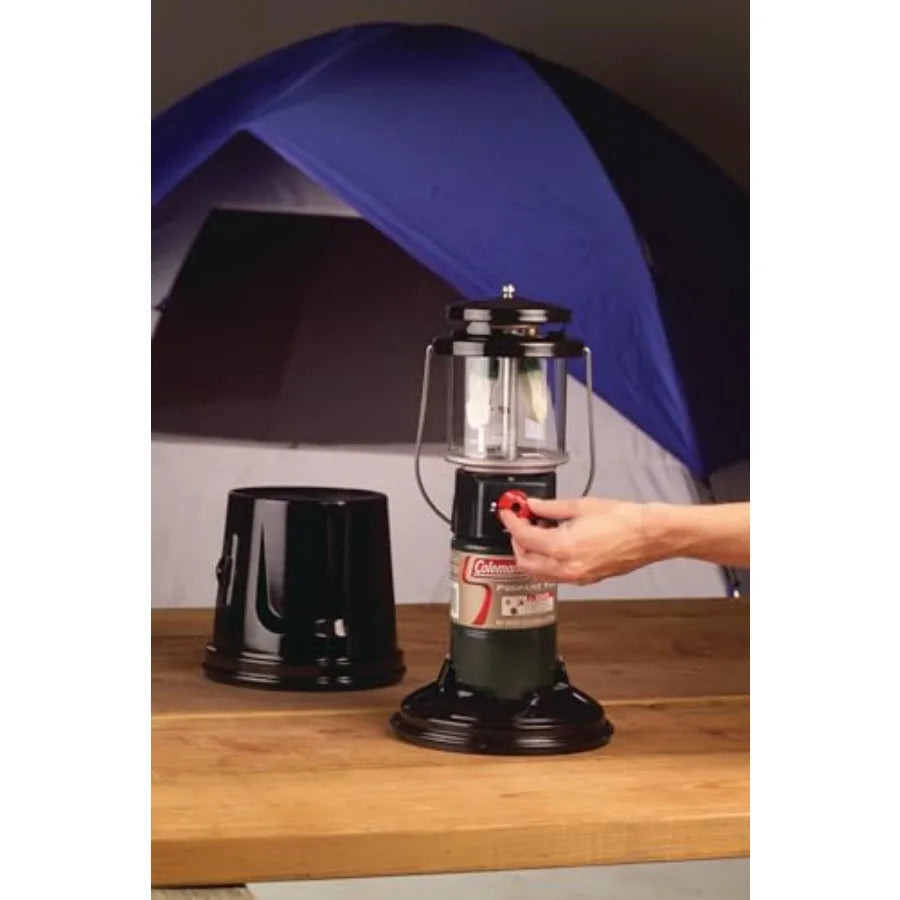 QuickPack Deluxe+ 1000 Lumens Propane Gas Lantern with Carry Case Automatic Lighting Adjustable Brightness Silver Ideal for Cam