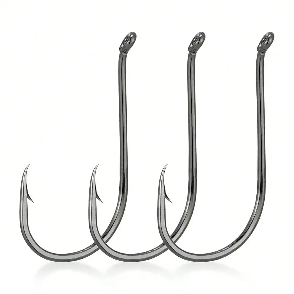100 Pack Octopus Fishing Hook Saltwater & Freshwater Live Bait Offset Catfish Bass Surf Fishing Hooks Texas Drop Shot Rig Carp Bluegill Tuna