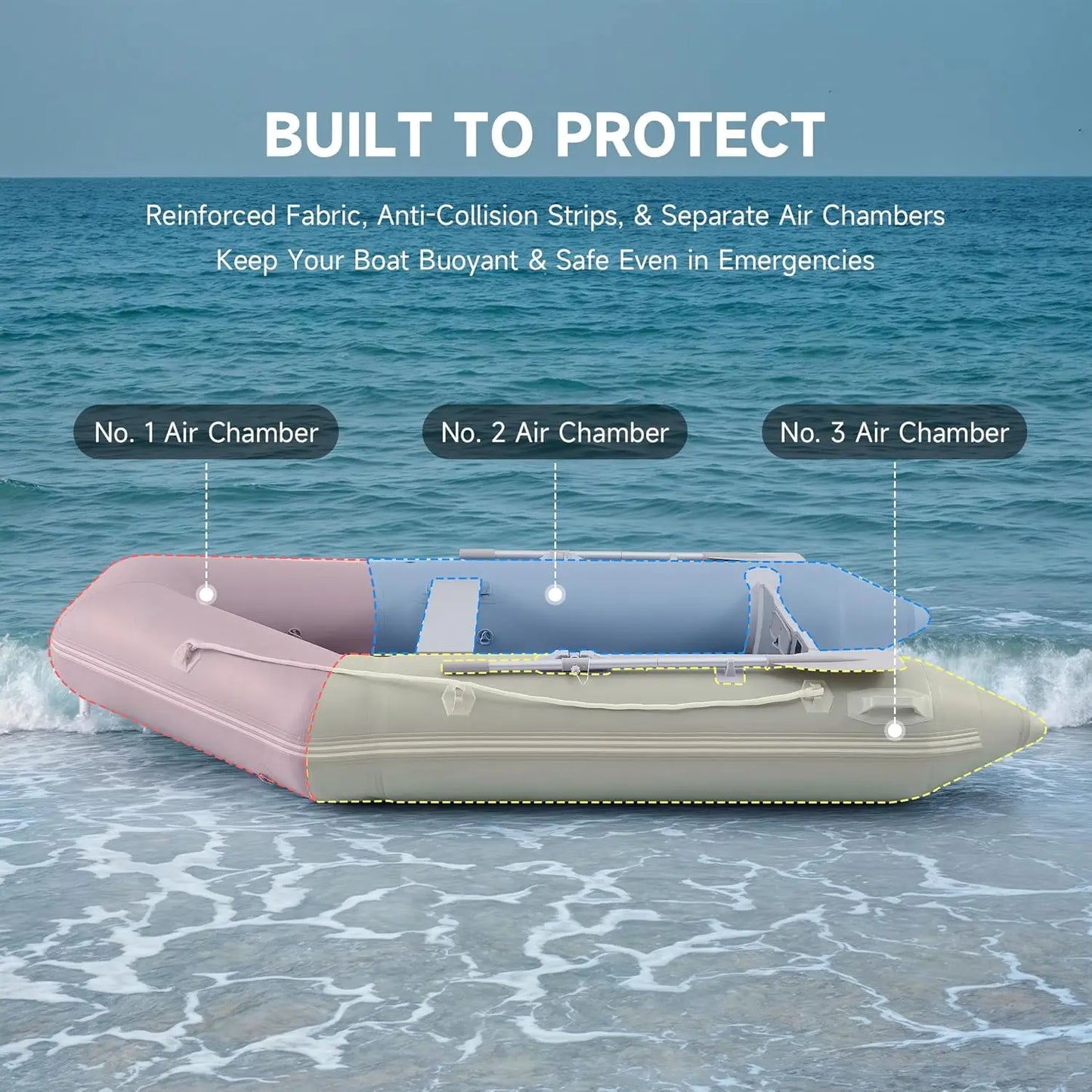 Portable 10-Foot Inflatable Boat with Aluminum Alloy Floor – Heavy-Duty 4-Person Dinghy for Fishing, Touring & Sports, Adult Inflatable Raft & Kayak