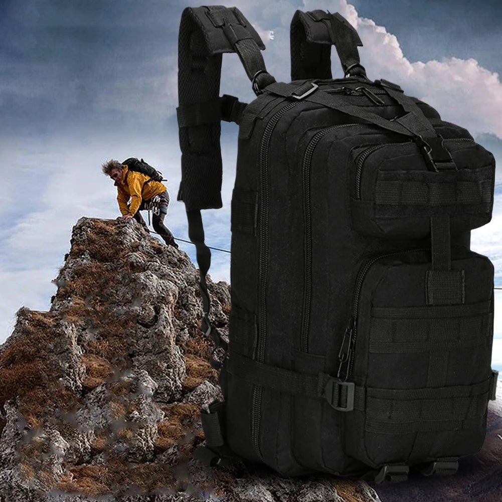 Mountaineering Bag Large Capacity Tactical Bag Adjustable Hiking Backpack Breathable for Hiking Camping Travel