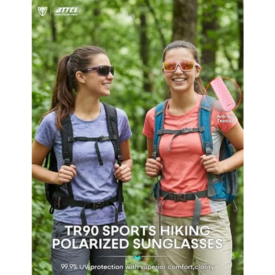 Polarized Sunglasses Men for Fishing: UV Protection Lightweight TR90 Sports Wrap Sun Glasses Driving Golf Running