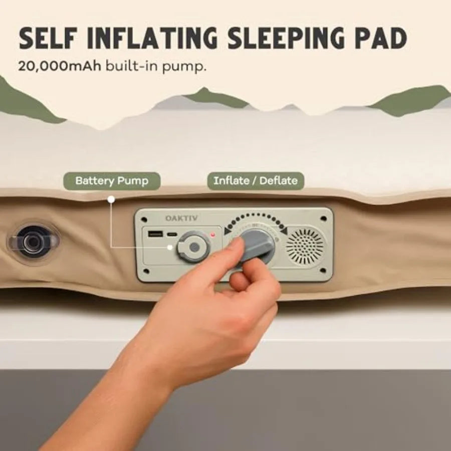 Self-Inflating Camping Sleeping Pad 4 Wandermate Memory Foam Air Mattress for Backpacking Car Camping Tents Compact and Durable