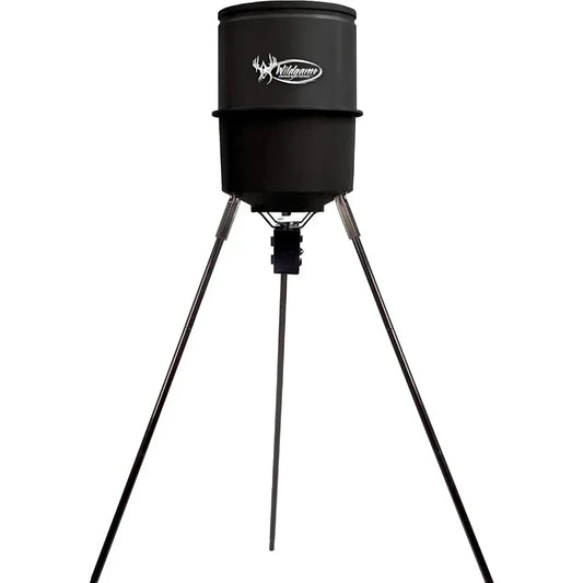 Quick-Set 225 lb Game Feeder with Digital Timer | Durable Tripod Corn/Pellet Hunting Feeder with 1-4 Available Feed Times