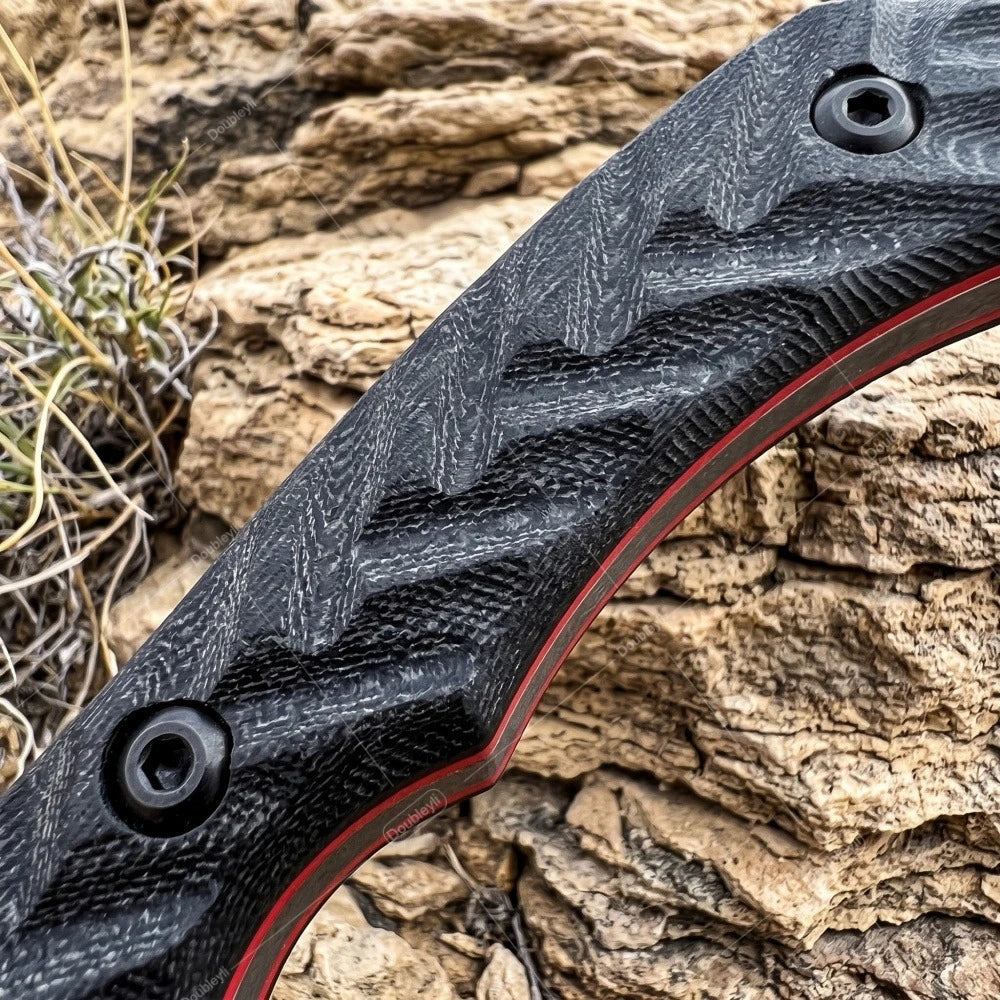 Every Day Carry Wear-Resistant Wilderness Rock Climbing Meat Slicing Knife Multi-Purpose Camping Picnic Straight Knife Portable Knife with K Sheath
