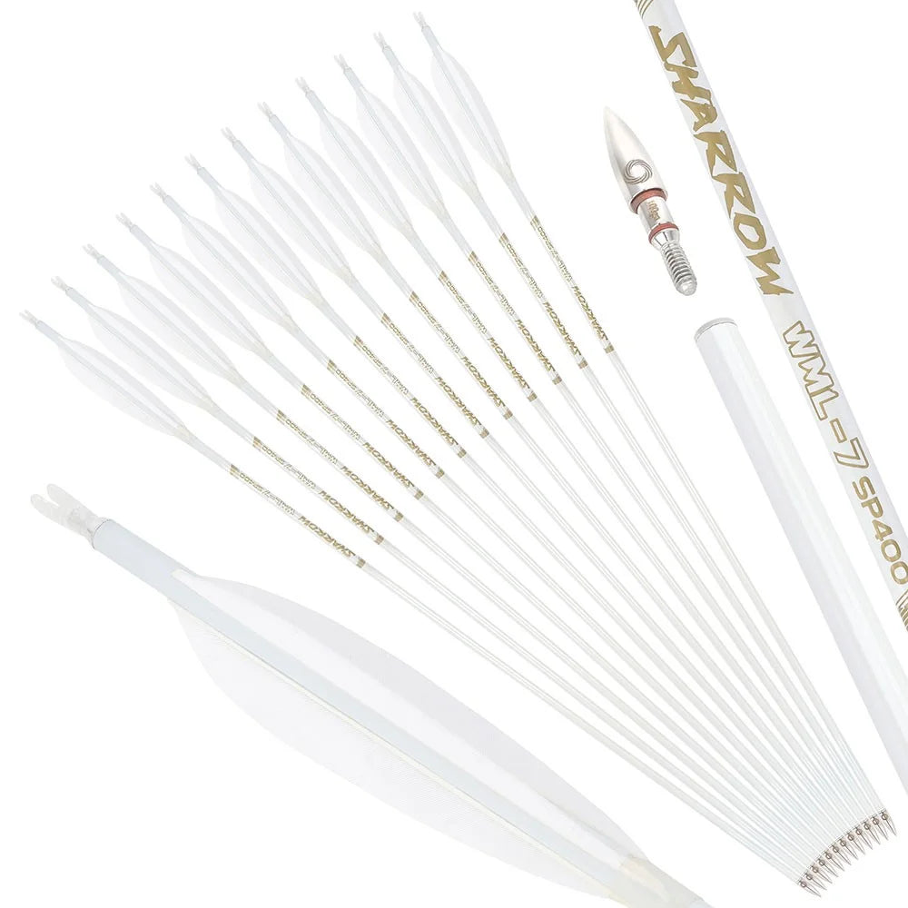 6pcs 32inch Archery Pure Carbon Arrow Spine 500 Shaft +/- 0.003 Outdoor Sports for Archery Bow Hunting Shooting Accessories