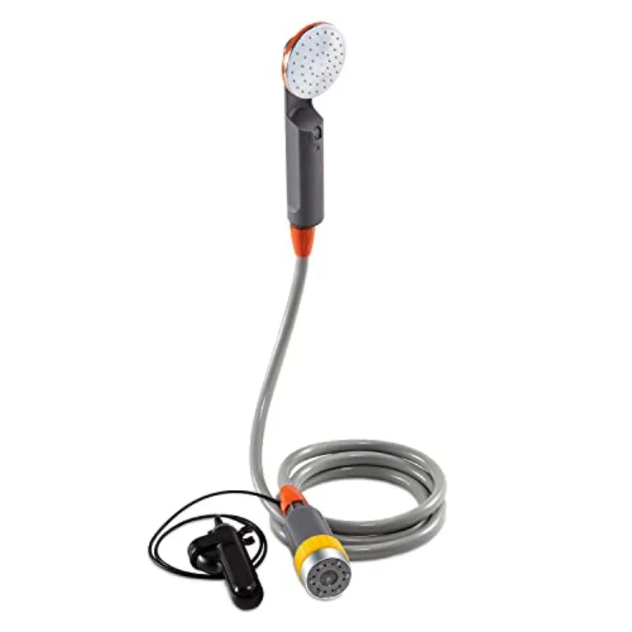 Portable Camping Shower Compact Handheld and Hands-Free Rechargeable Outdoor Shower Head and Cleaning System w/ 3.7V Pump 6-Ft