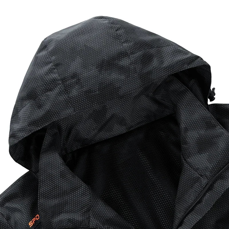 Hooded Hiking Jacket Men Outdoor Bomber Jackets Waterproof Windbreaker 2024 Spring Autumn Sports Casual Cargo Jackets Mens Coats